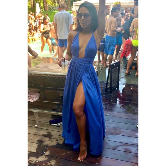 Lulus “Crescendo” Backless Wrap Low Cut Maxi Dress - Picture 12 of 16